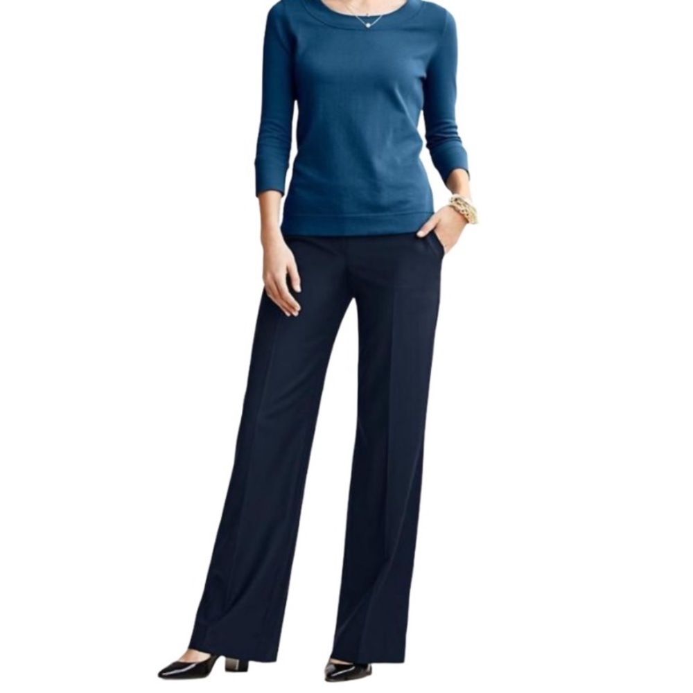 Talbots Signature Front Zip Trouser Pants Grey